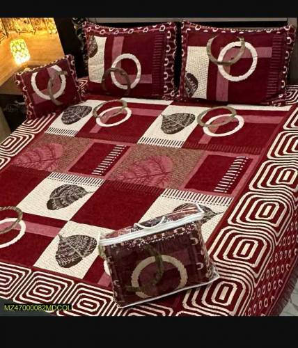 4 Piece Valvet Jacquard Double Bedsheets 