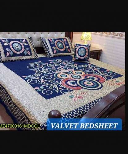 4 Piece Valvet Jacquard Double Bedsheets 