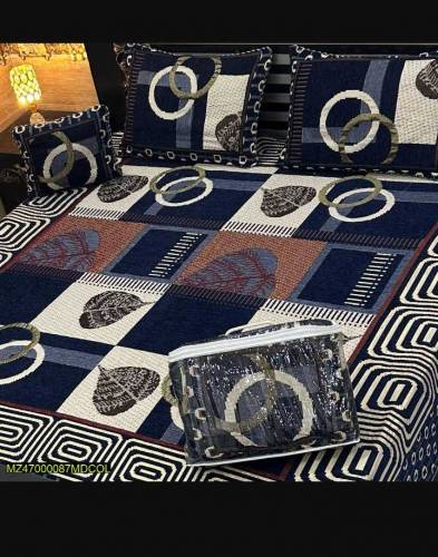 4 Piece Valvet Jacquard Double Bedsheets 