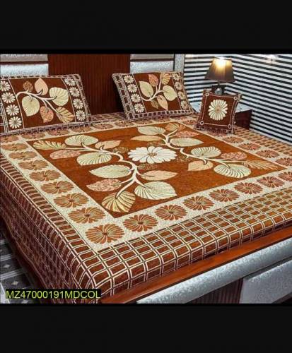 4 Piece Valvet Jacquard Double Bedsheets 