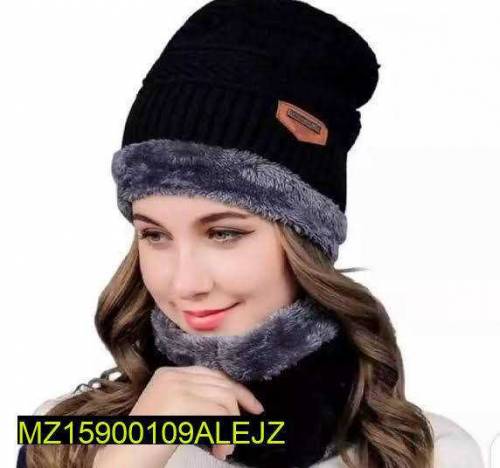 Beanin Wool Cap with Neck Warmer