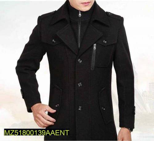 Winter Black Button Trench coat 🧥For Men's 