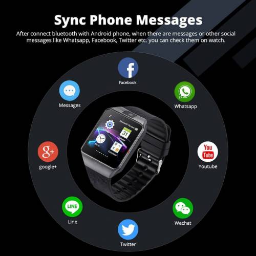 Smartwatch Touch Screen Display Sim Supported Calling and Camera 
