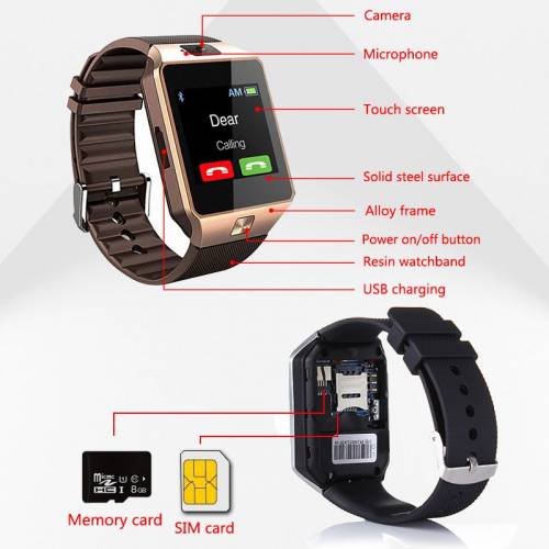 Smartwatch Touch Screen Display Sim Supported Calling and Camera 