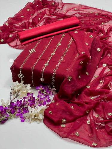 3 pis unstitch embroidered drss 