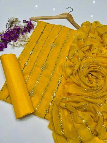 3 pis unstitch embroidered drss 