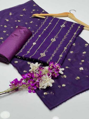 3 pis unstitch embroidered drss 