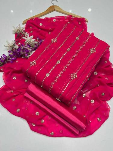 3 pis unstitch embroidered drss 