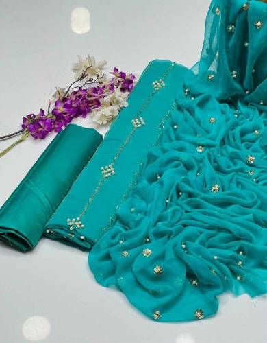 3 pis unstitch embroidered drss 