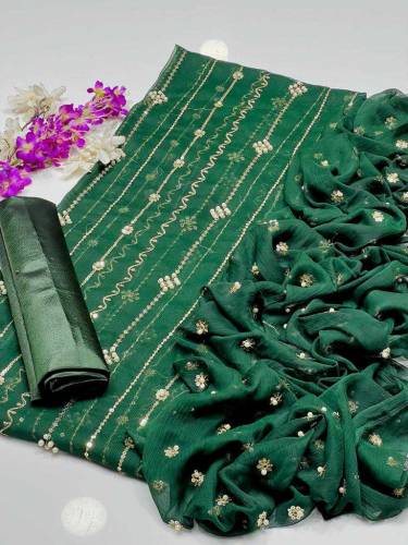 3 pis unstitch embroidered drss 