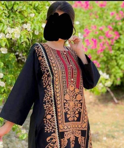 free delivery embroided women stitched cotton suit 