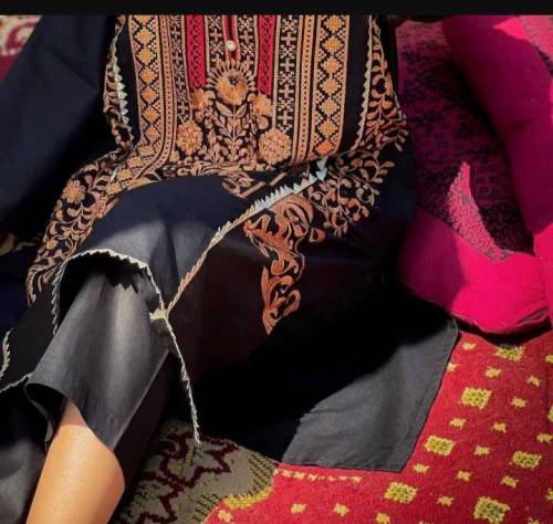 free delivery embroided women stitched cotton suit 