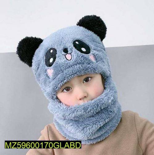 Kids Wool Cap with Neck Warmer
