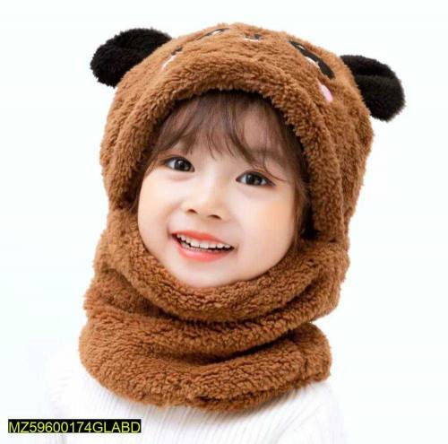 Kids Wool Cap with Neck Warmer