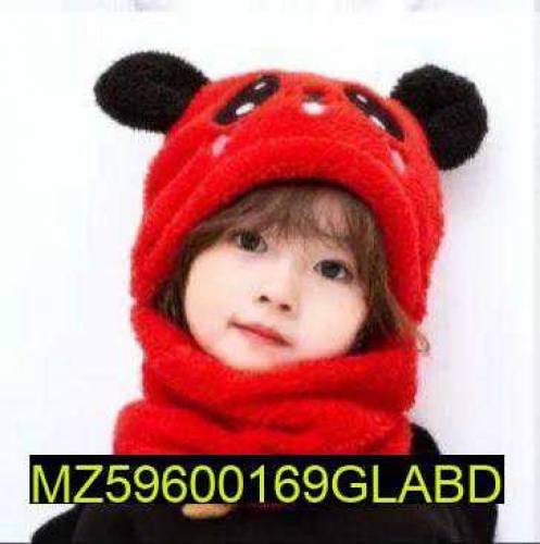 Kids Wool Cap with Neck Warmer