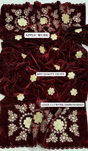 ```ALLHAMDULILLAH```     *VELVET CHIKENKARI SHAWL**