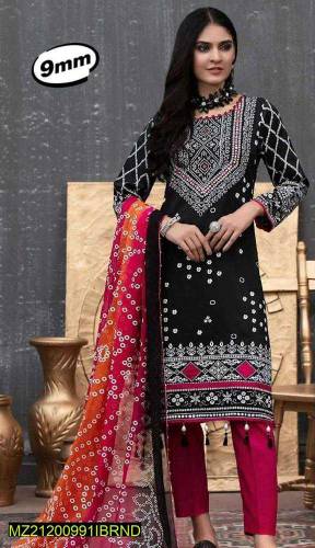 •  Fabric: Marina•  Shirt Front: Printed•  Neckline: Embroidered•  Bac