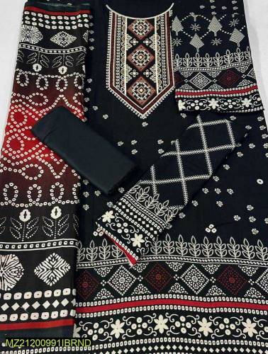 •  Fabric: Marina•  Shirt Front: Printed•  Neckline: Embroidered•  Bac