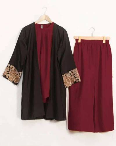 3 piece women's stitched grip embroidered suit 