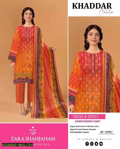 3pcs women unstitched suit 