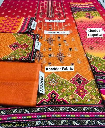 3pcs women unstitched suit 
