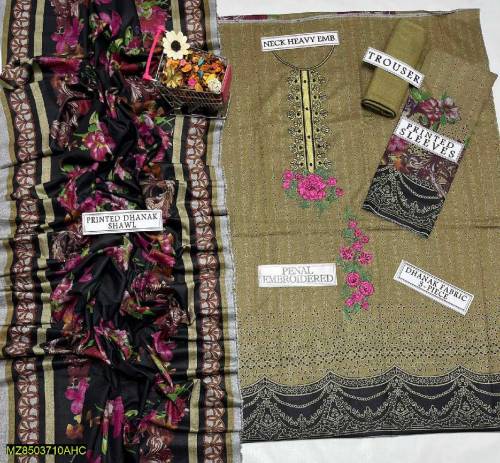 3pcs unstitched women suit 