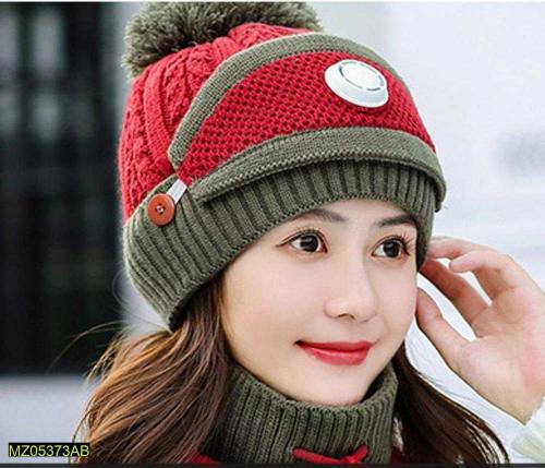 Kids beanie woolen cap and Nick warmer 