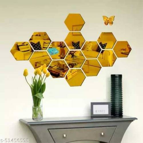 Acrylic Mirror Hexagon for Wall Decore