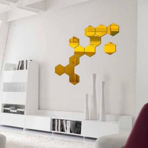 Acrylic Mirror Hexagon for Wall Decore