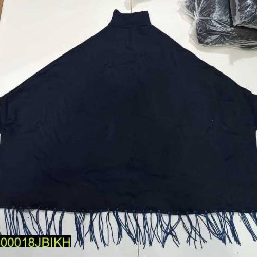 women's stitched fleece plain poncho 