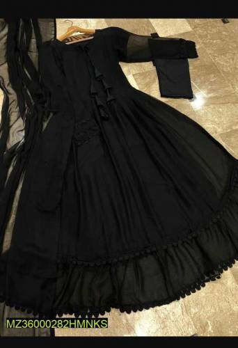 3 Piece Women's Stiched Chiffon Maxi