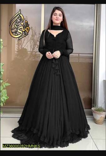 3 Piece Women's Stiched Chiffon Maxi