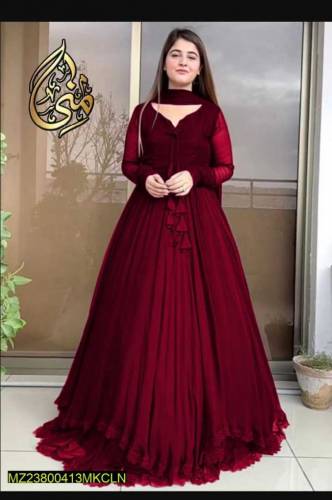3 Piece Women's Stiched Chiffon Maxi