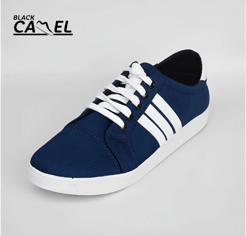 Black Camel White & Blue Sneakers