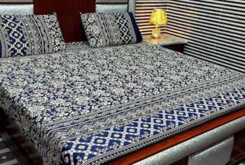 3pcs cotton printed double bedsheets Free delivery in all Pakistan