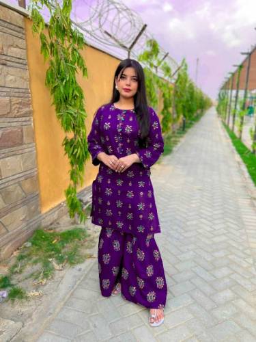 Sharara Style Printed 2PC Winter Linen
