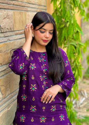 Sharara Style Printed 2PC Winter Linen