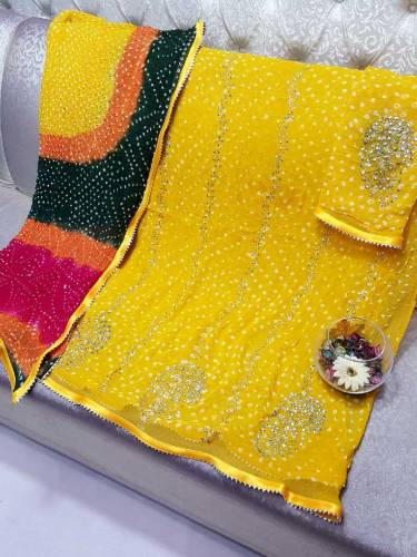 Mukesh Chandi Patti Stylish Work on Trending Chunri Work Handmade