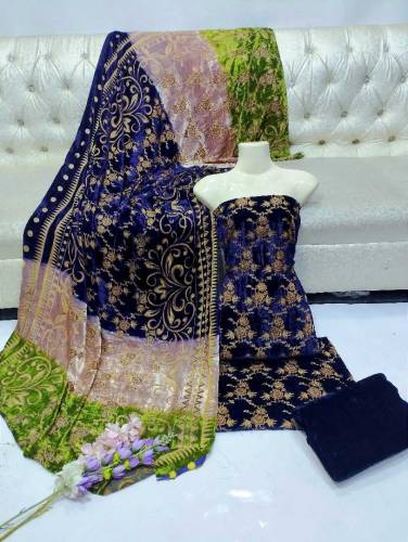 Most Beautiful Demanding Article Velvet Plachi 3 PCS Dreses