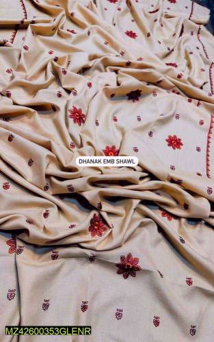 3 pcs unstiched dhanak embroidered suit