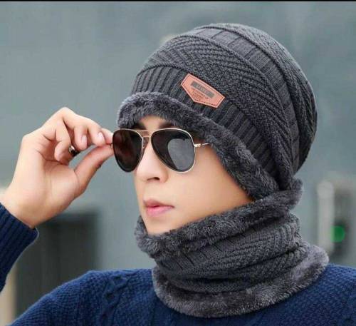 Beanie Whool Cap with Neck Warmer
