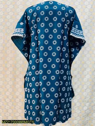 1pc Women's Stitched Linen Block Printed Frock 
