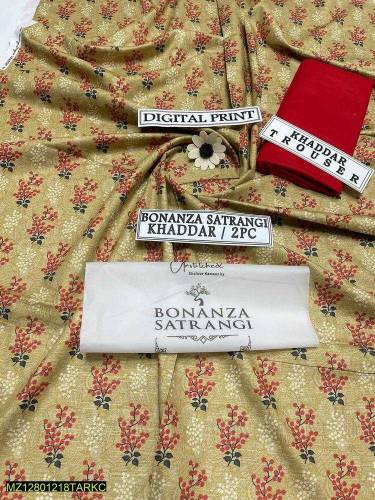 Bonanza 2 pcs Women's Unstitched khaddar Printed suit 