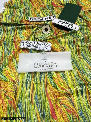 Bonanza 2 pcs Women's Unstitched khaddar Printed suit 