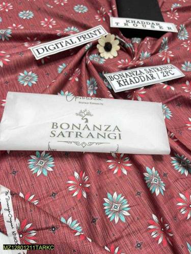 Bonanza 2 pcs Women's Unstitched khaddar Printed suit 