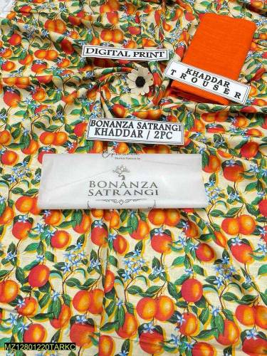 Bonanza 2 pcs Women's Unstitched khaddar Printed suit 