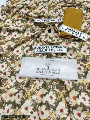 Bonanza 2 pcs Women's Unstitched khaddar Printed suit 