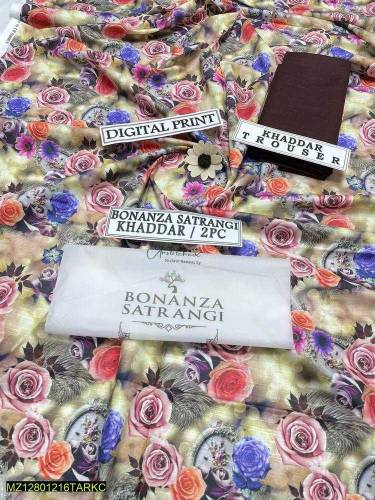 Bonanza 2 pcs Women's Unstitched khaddar Printed suit 