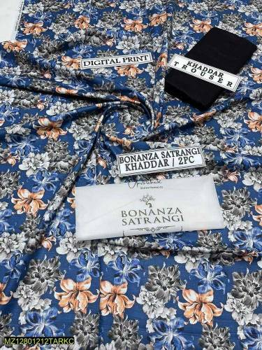 Bonanza 2 pcs Women's Unstitched khaddar Printed suit 