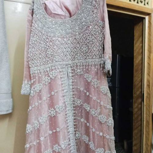 Bridal waleema maxi tea pink color 